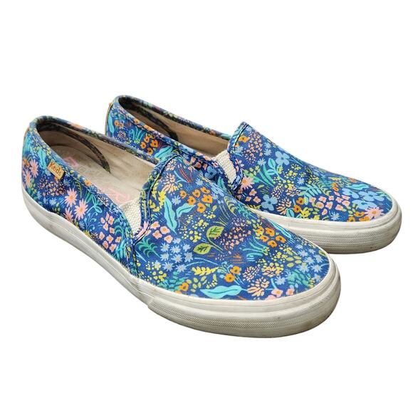 Keds Shoes - Keds x Rifle Paper Co Double Decker Slip On Sneakers Navy Floral Size 7.5